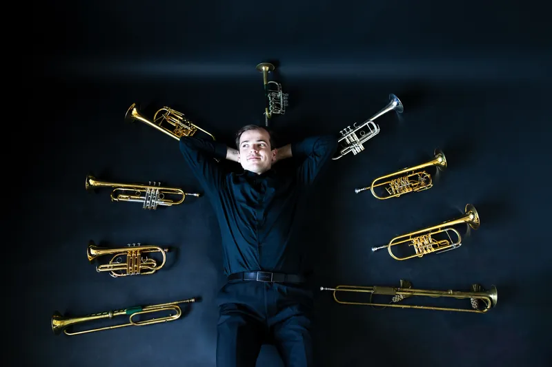 Oles Burak mit seinen Trompeten